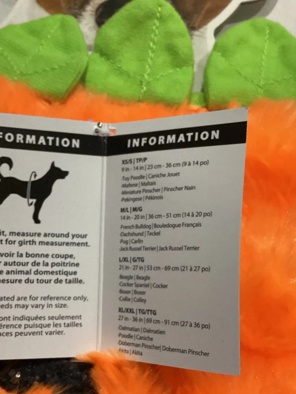 Plush Pumpkin Dog Costume - Orange